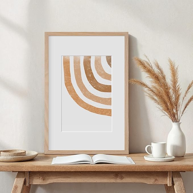 11x17 Oak Wood Picture Frame - Minimalist 11x17 Poster Frame, 11"x17" Frame Wood, Natural Solid Wooden Picture Frames for Wall Art Photo and Prints(3 Pack, Beige)