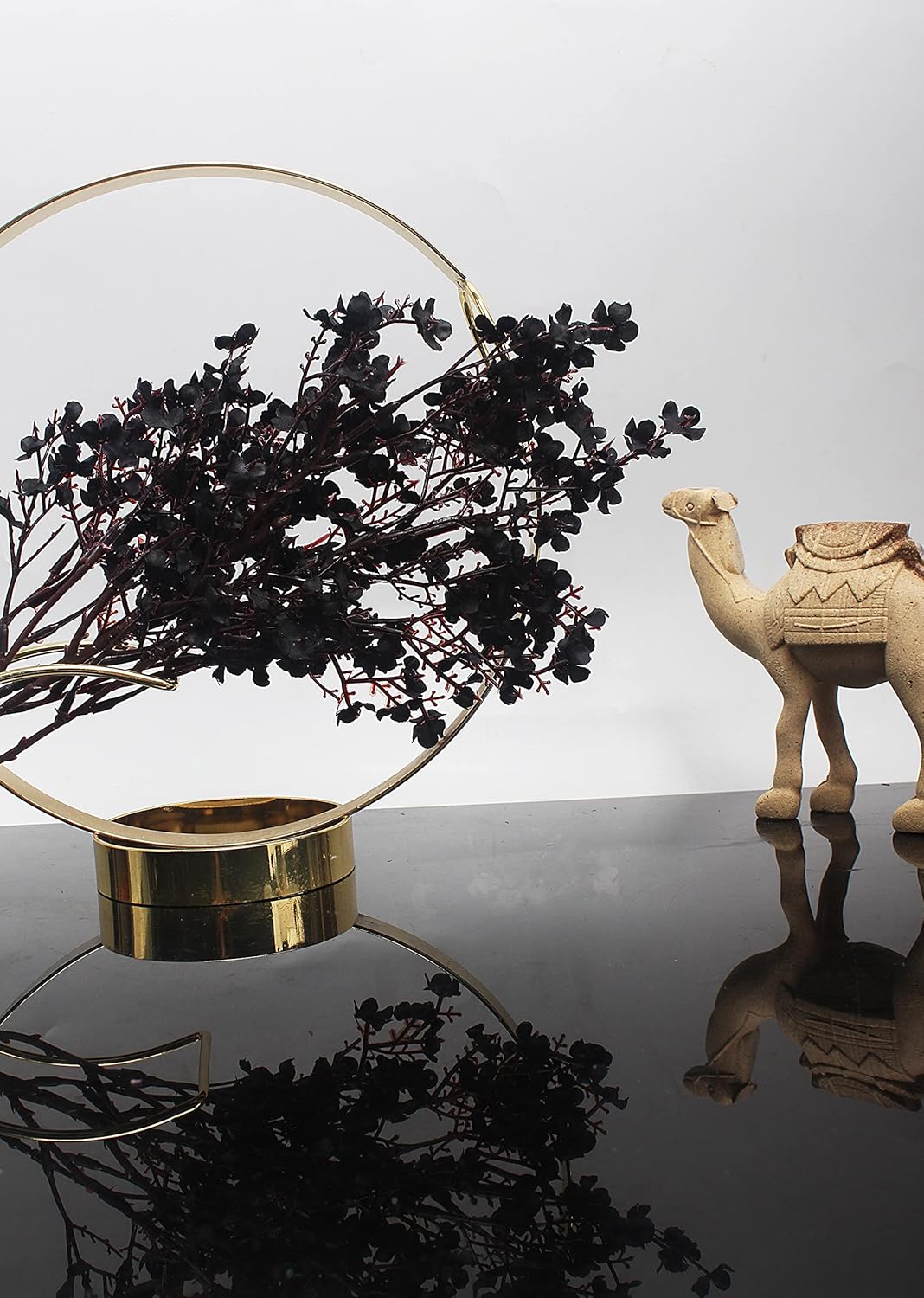 JAKY-Global Babys Breath Fabric Cloth Artificial Flowers 12 Bundle European Fake Silk Plants Decor Wedding Party Decoration Bouquets Real Touch DIY Home Garden (Black-12pcs)