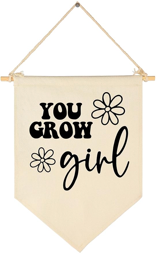 You Grow Girl-Daisy Decor-Flag Sign Gifts for Baby Newborn Boys Girls Kids-Banner Wall Decor Gifts for Nursery Bedroom Playroom Front Door-Baby Gift Shower-New Home Gift- Christmas Gift