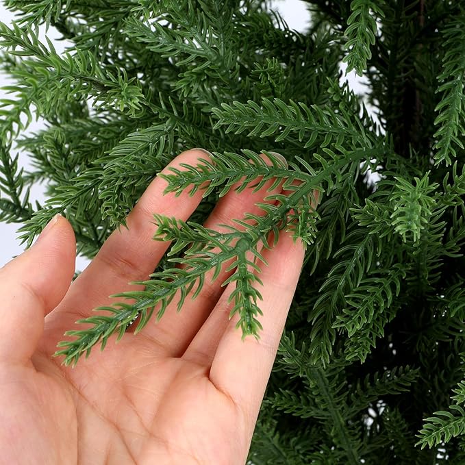 5FT Artificial Topiary Trees for Outdoor Front Porch Décor, Real Touch Norfolk Pine Tree, UV Rated Fake Potted Plants for Indoor and Outdoor Use