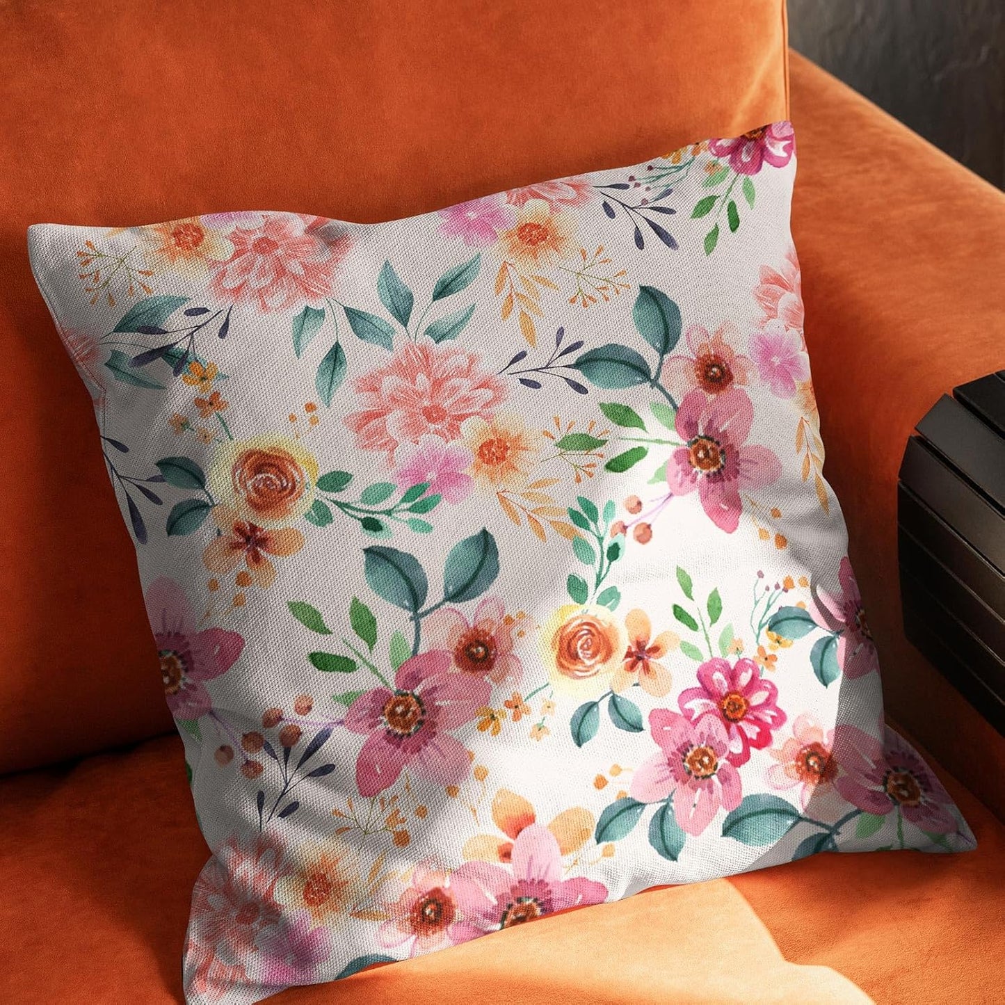 Cute Retro Flower Throw Pillow Cover，Retro Flower Cushion Cover Decorative Pillowcase Cushion Case Sofa Pillow Case 18x18 Inch