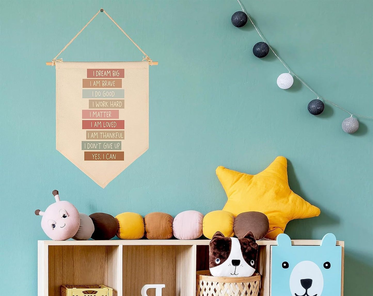 I Dream Big-I Am Brave-Invigorative Flag Decor Gifts for Baby Girls Boys Newborn Kids-Banner Wall Sign Gifts for Nursery Baby Room Bedroom Playroom Front Door-New Home Birthday Christmas Gift