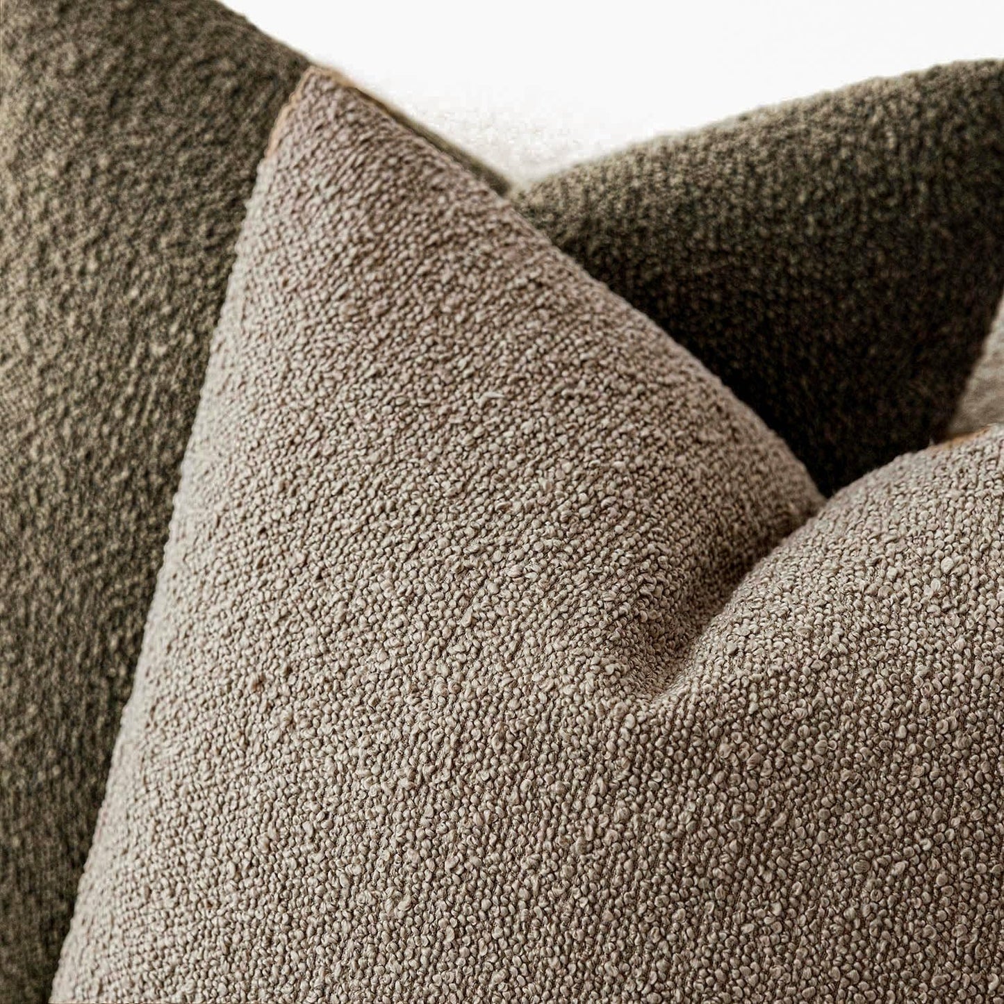 Foindtower Pack of 2, Decorative Textured Boucle Throw Pillow Covers Neutral Accent Solid Pillow Cases Soft Couch Cushion Case for Chair Sofa Bedroom Living Room Home Decor 22x22 Inch Light Khaki Tan