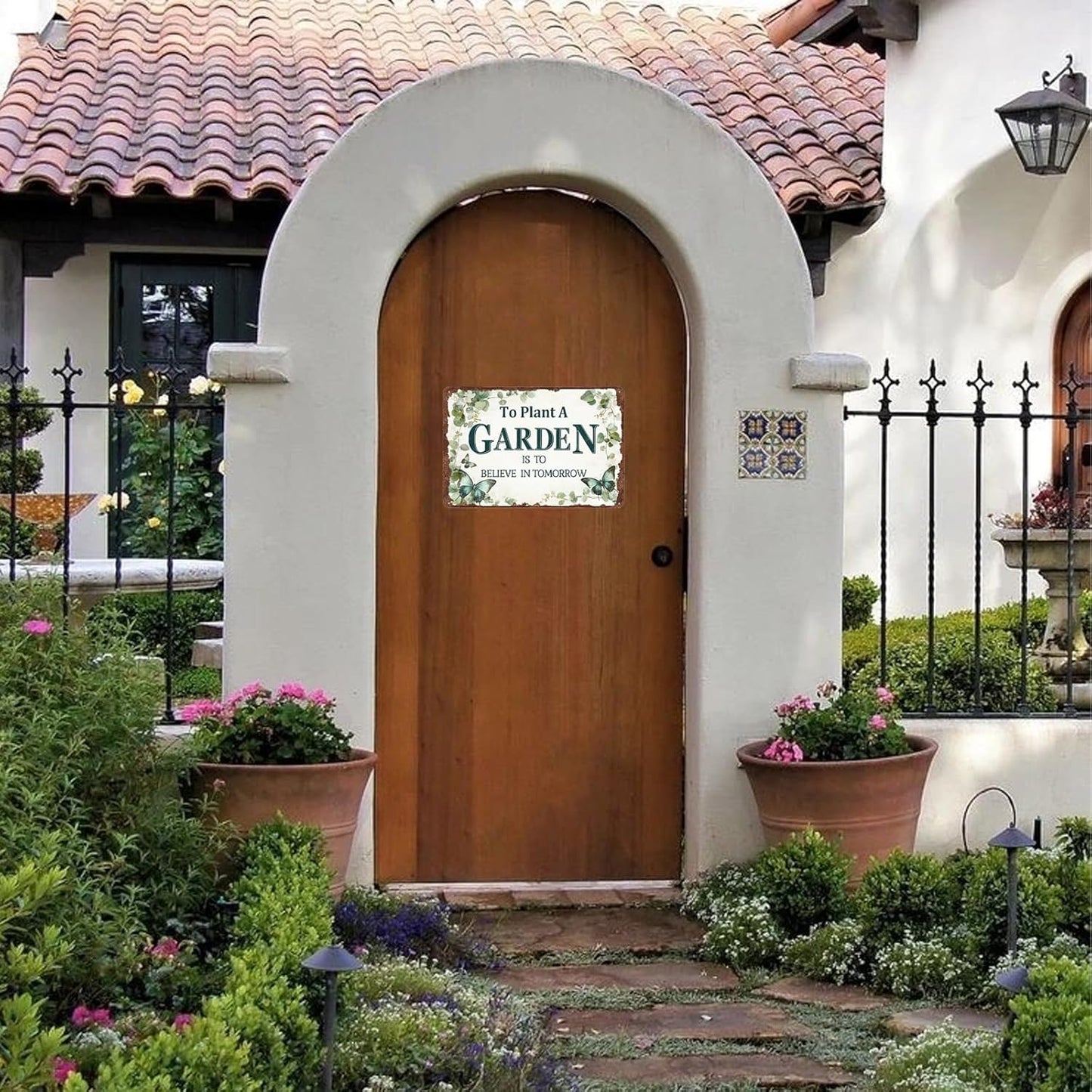 Garden Sign To Plant A Garden Is To Believe In Tomorrow Metal Tin Sign Wall Decor for Farm Home Yard Outdoor Outside 12×8 Inch