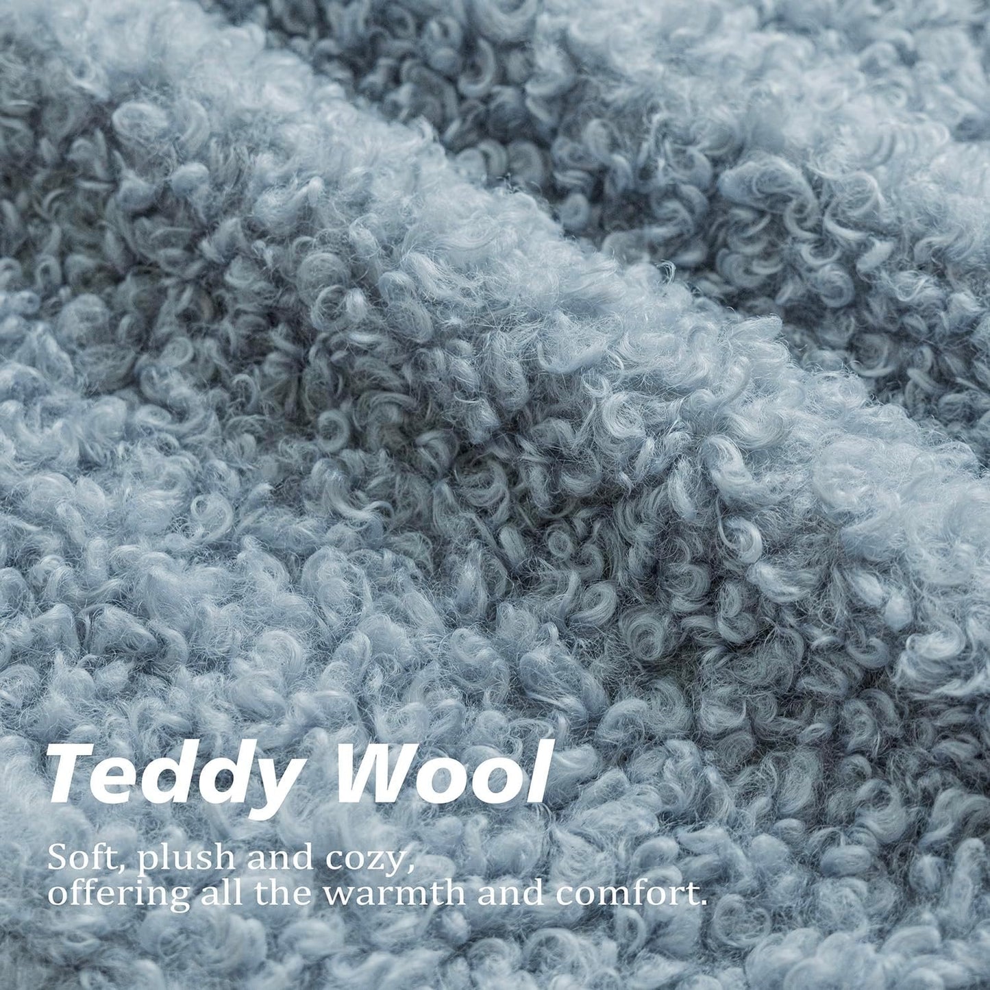 Foindtower 2 Pieces 20x20 Inch Misty Blue,Faux Fur Throw Pillow Cover Accent Sherpa Furry Pillow Covers Fuzzy Soft Pillowcases Cozy Sheepskin Decorative Fleece Cushion Case for Bed Couch Living Room