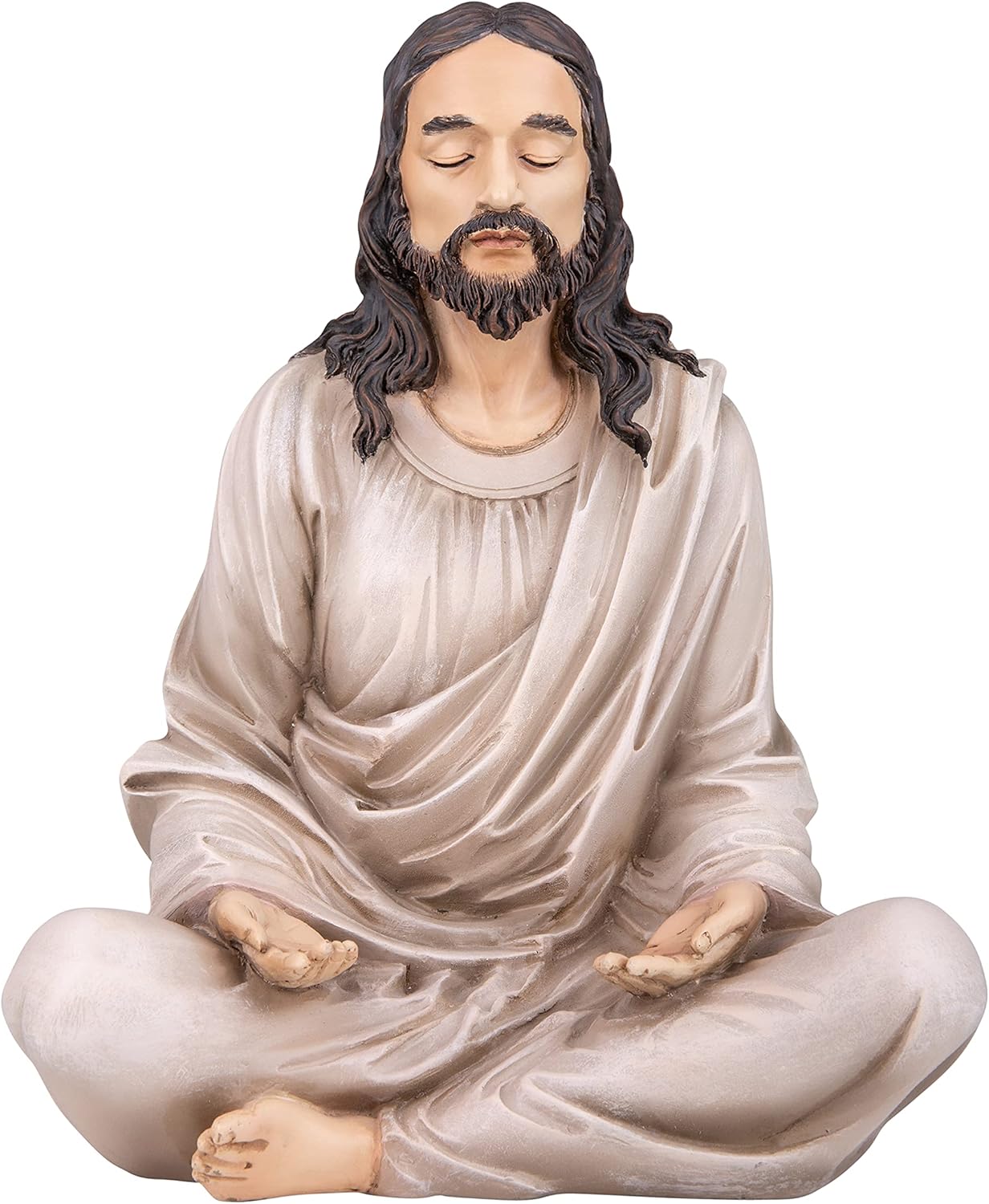 Jesus Statue 10" Natural - Meditation Statue Decor - Jesus Figurine for Any Room - Great Gift for Christians or Spiritual Friends.
