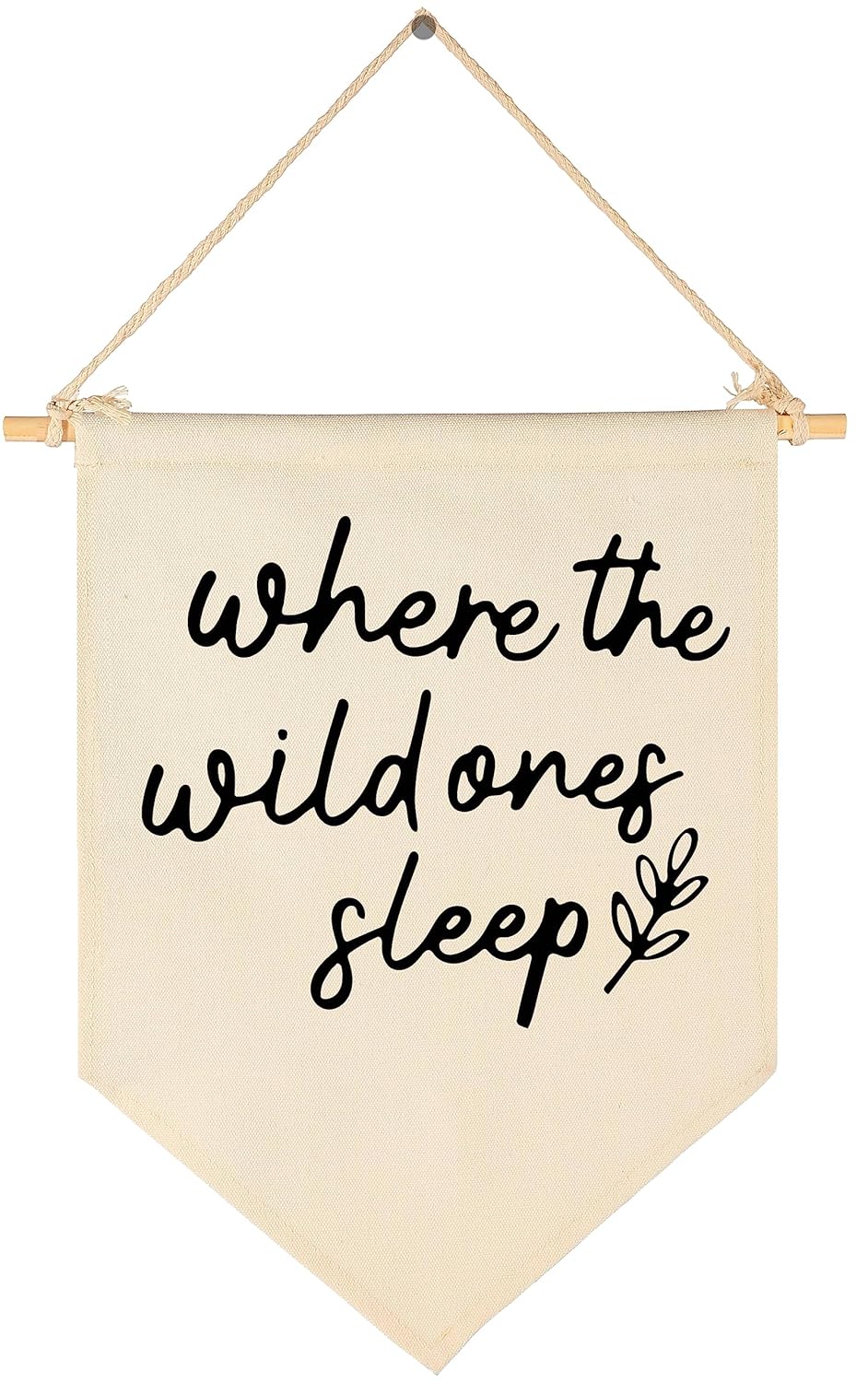 GEANHIL 'Where The Wild Ones Sleep' Natural Beige Banner - Wall Decor Gift for Nursery Bedroom Kids' Room, New Year, Christmas, Birthday