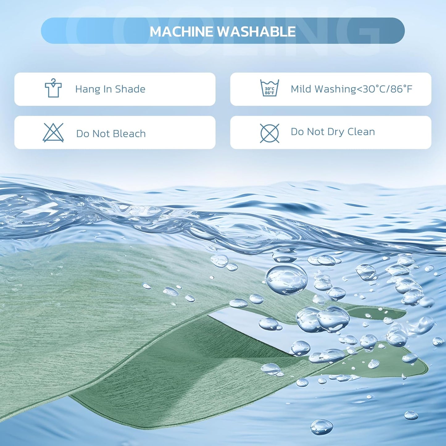 Degrees of Comfort Cooling Blanket Queen Size, Summer Cooling Blankets for Hot Sleepers, Q-Max>0.4 Cool Fiber, Cold Summer Bedding for Bed Couch Sofa, Green 90"x90"