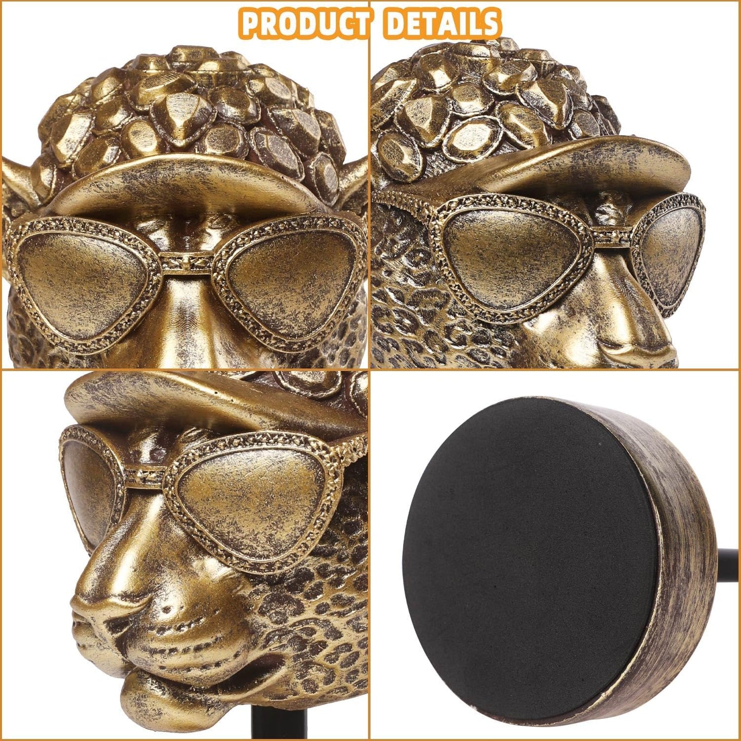 Handcrafted Resin Sculpture (Leopard)- Statue Decoration Modern Home Decor Accent, Trending Living Room & Office Decor, Elegant Tabletop & Shelf Decor for Desk, Bookshelf, Nightstand