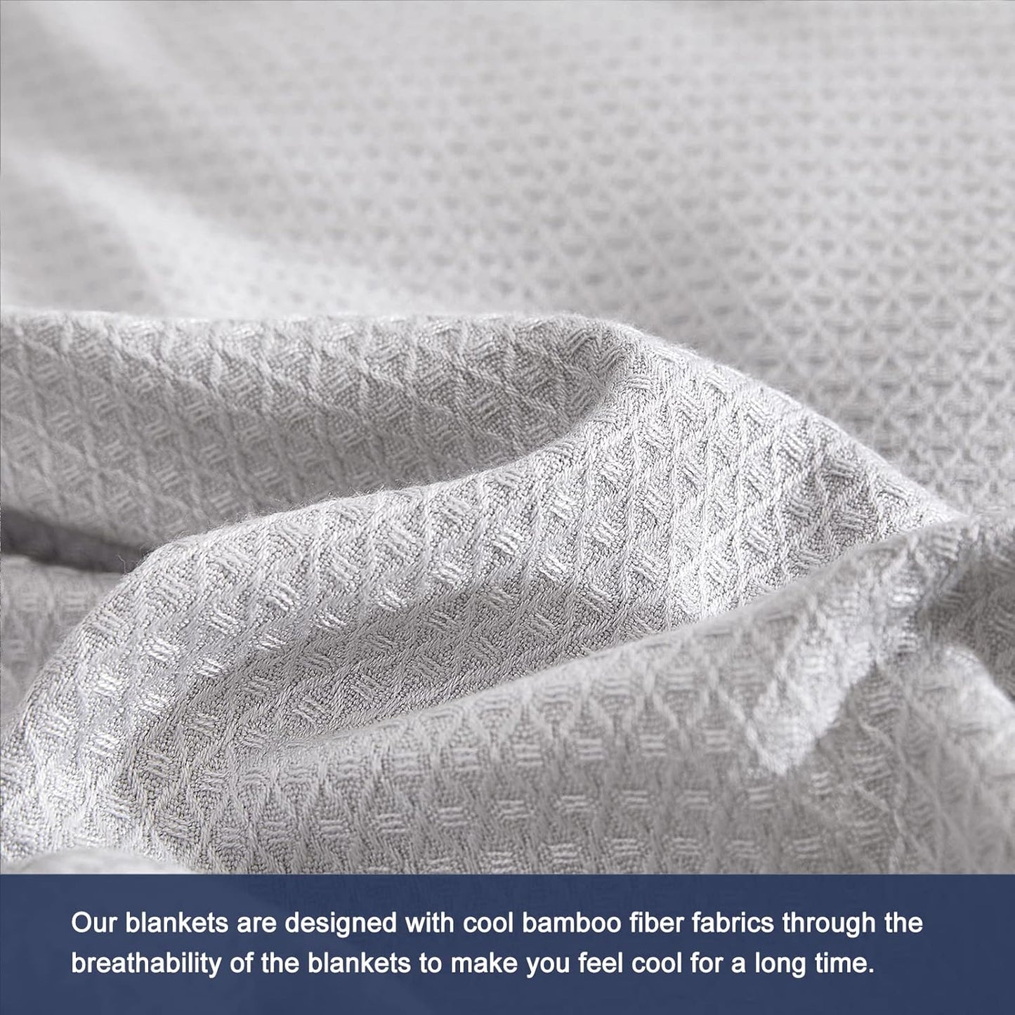DANGTOP Cooling Blankets, 100% Rayon Derived from Bamboo, Absorbs Body Heat to Keep Cool on Warm Night, Ultra-Cool Lightweight Blanket(90x108 inches, Grey)