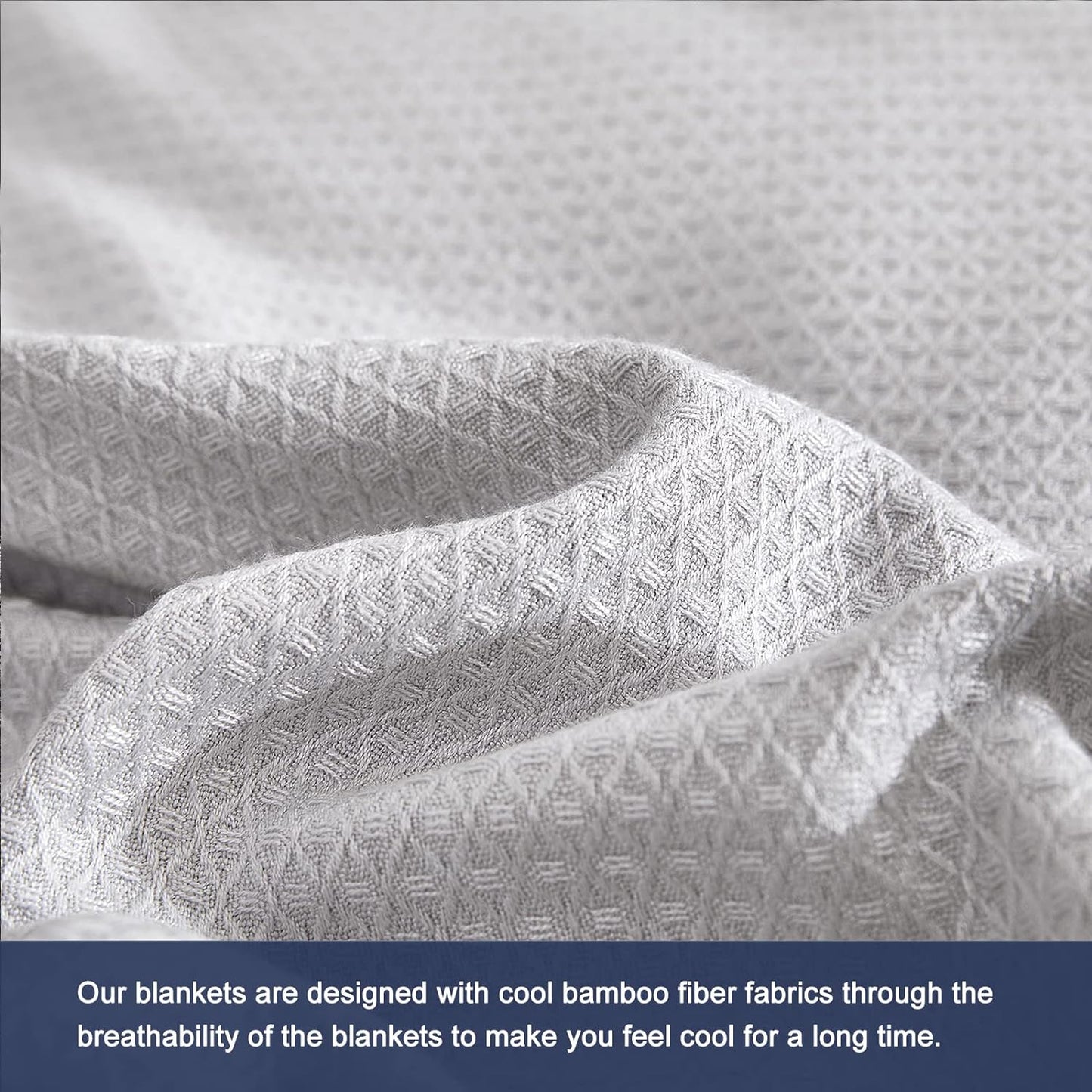 DANGTOP Cooling Blankets, 100% Rayon Derived from Bamboo, Absorbs Body Heat to Keep Cool on Warm Night, Ultra-Cool Lightweight Blanket(59x79 inches, Grey)