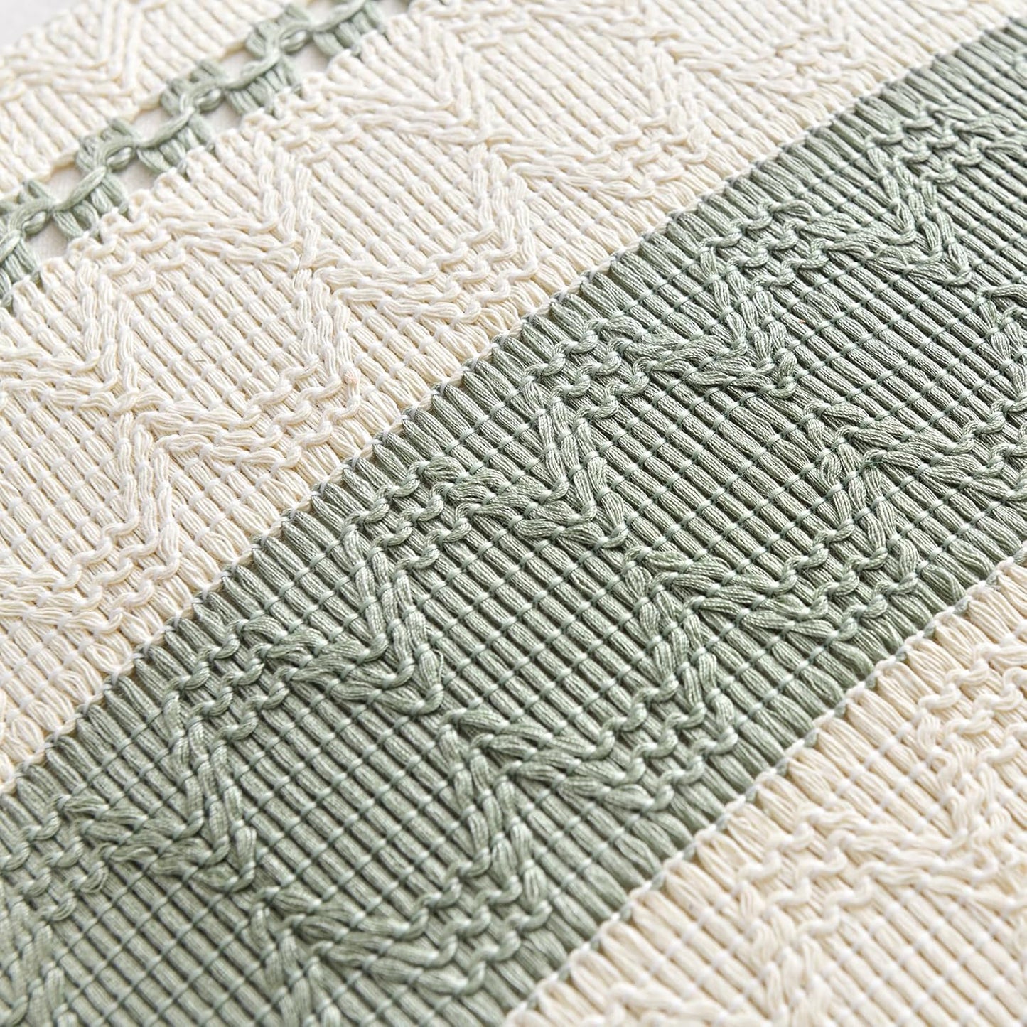 Fancy Homi Set of 2 Sage Green Boho Euro Decorative Throw Pillow Covers 26x26 Inch for Living Room Bedroom Couch Bed Indoors, Rustic Retro Cushion Case, Bohemian Room Home Decor