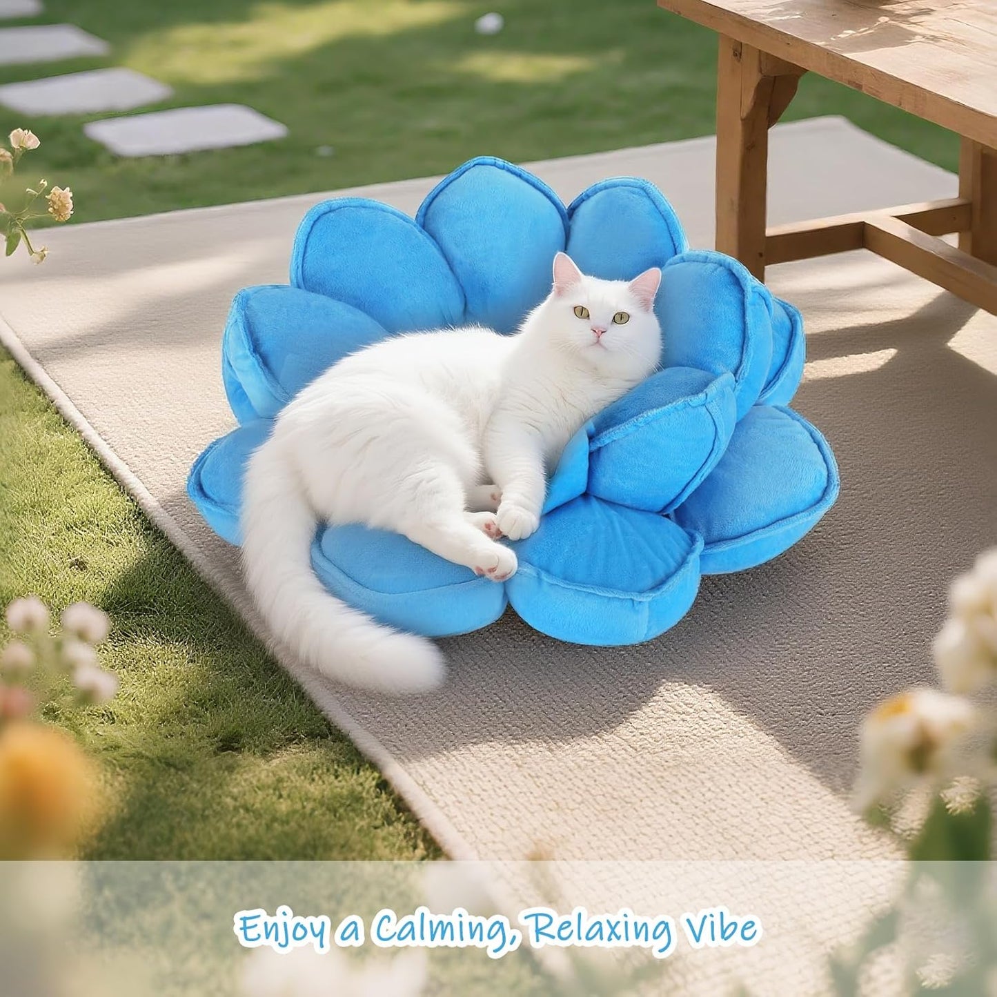 Lotus Flower Floor Pillows, Large Cushion Inspired by Lotus Flower Design, Decorative Seating for Living Room, Bedroom, and Lounge, Soft Washable Floor Cushion for Relaxation, and Family Activities