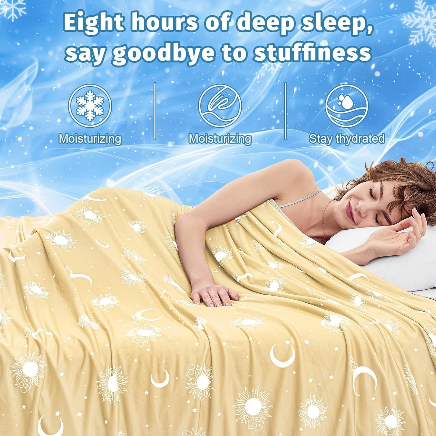 inhand Cooling Throw Blanket (50"x60") - Cooled Blankets for Hot Sleepers Lightweight Breathable Summer Blanket for Sleeping Night Sweats to Keep Cool in The Heat -Beige