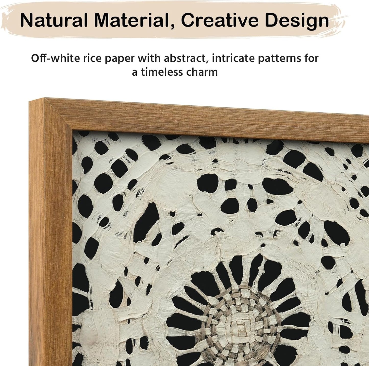 FOLKOR Abstract Framed Wall Decor for Entryway Staircase Art Gallery, 12" Handmade Paper Artwork Eclectic Home Accent, Geometric Floating Shadow Box Wall Plaque Gift for Birthday Thanksgiving