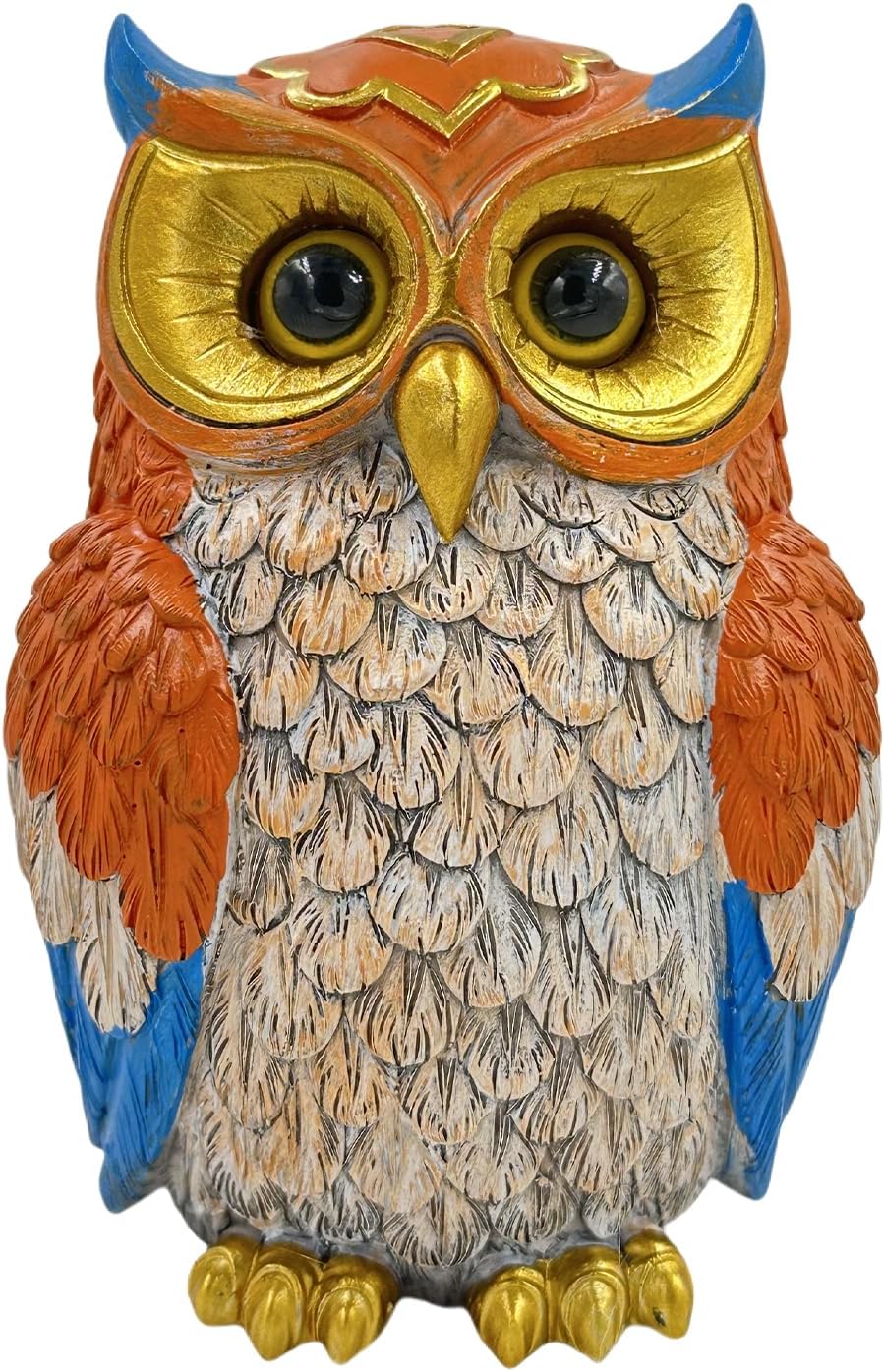 Cute Owl Figurine - Decorative Resin Statue with Gold Accents, 4.9 Inch Small Animal Decor for Home, Office, Kids Room, Gift for Owl Lovers