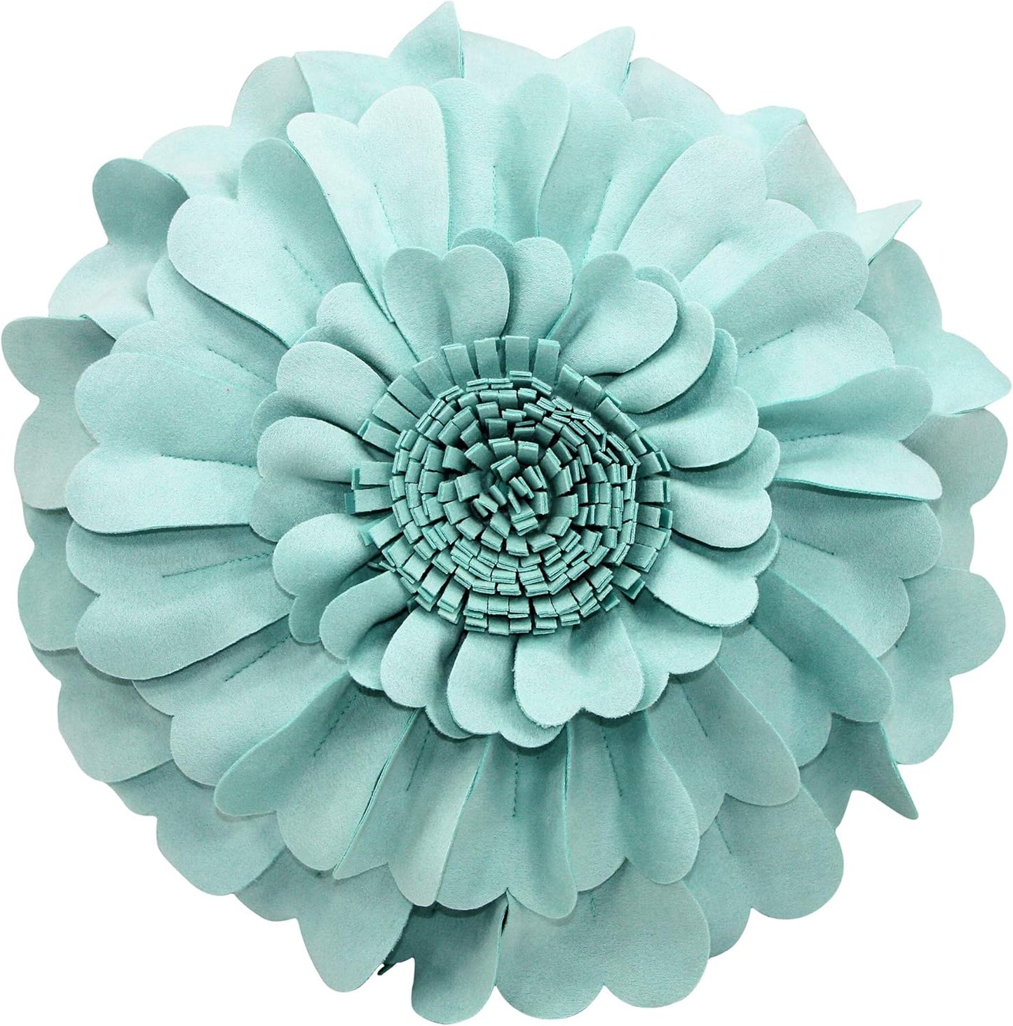 Contempo Lifestyles Flower Pillow – Decorative Pillow 3D Round Throw Pillows for Home Décor – Handmade Sweetheart Flower Pillow for Bed & Couch-Sunflower Pillow - 13 Inch Light Blue