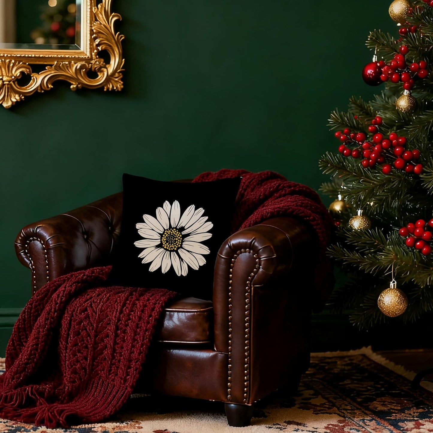 Daisy Floral Pillow Covers 18x18 Double-Sided, Daisy Flowers Wildflower Pillow Covers for Couch Bed Living Room Bedroom, Daisy Decor, Spring Summer Floral Room Decor