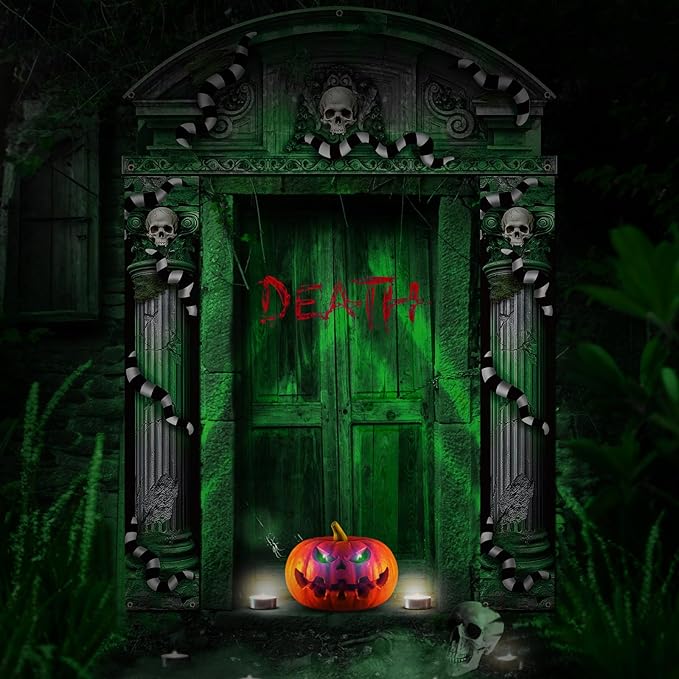 3 Pcs Halloween Cemetery Archway Halloween Cemetery Banners Gothic Outdoor Banners Sign Banner Decorations for Outdoor Party Supplies (Scary)