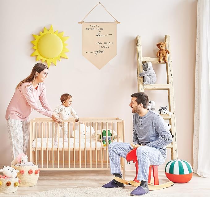 You'll Never Know-I Love You-Flag Sign Gifts for Baby Newborn Boys Girls Kids-Baby Present Shower-Banner Wall Decor Present for Nursery Bedroom Playroom Front Door-New Home Christmas Gift