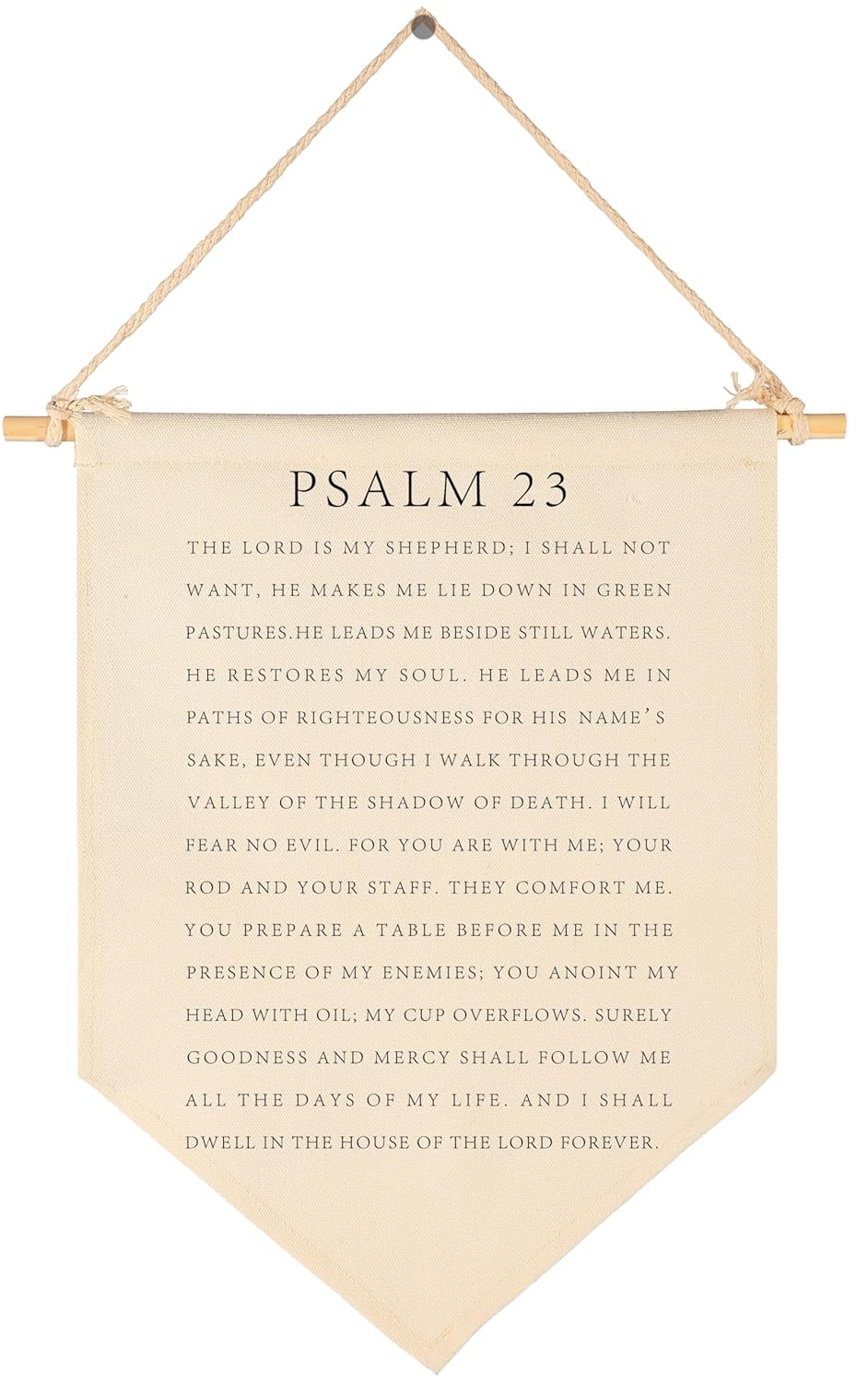 Bible Verse Hanging Flag Decor-Living Room Bedroom Front Door Sign-Christian Farmhouse Decor- Psalm 23-Housewarming Gift-Scripture Banner Gift