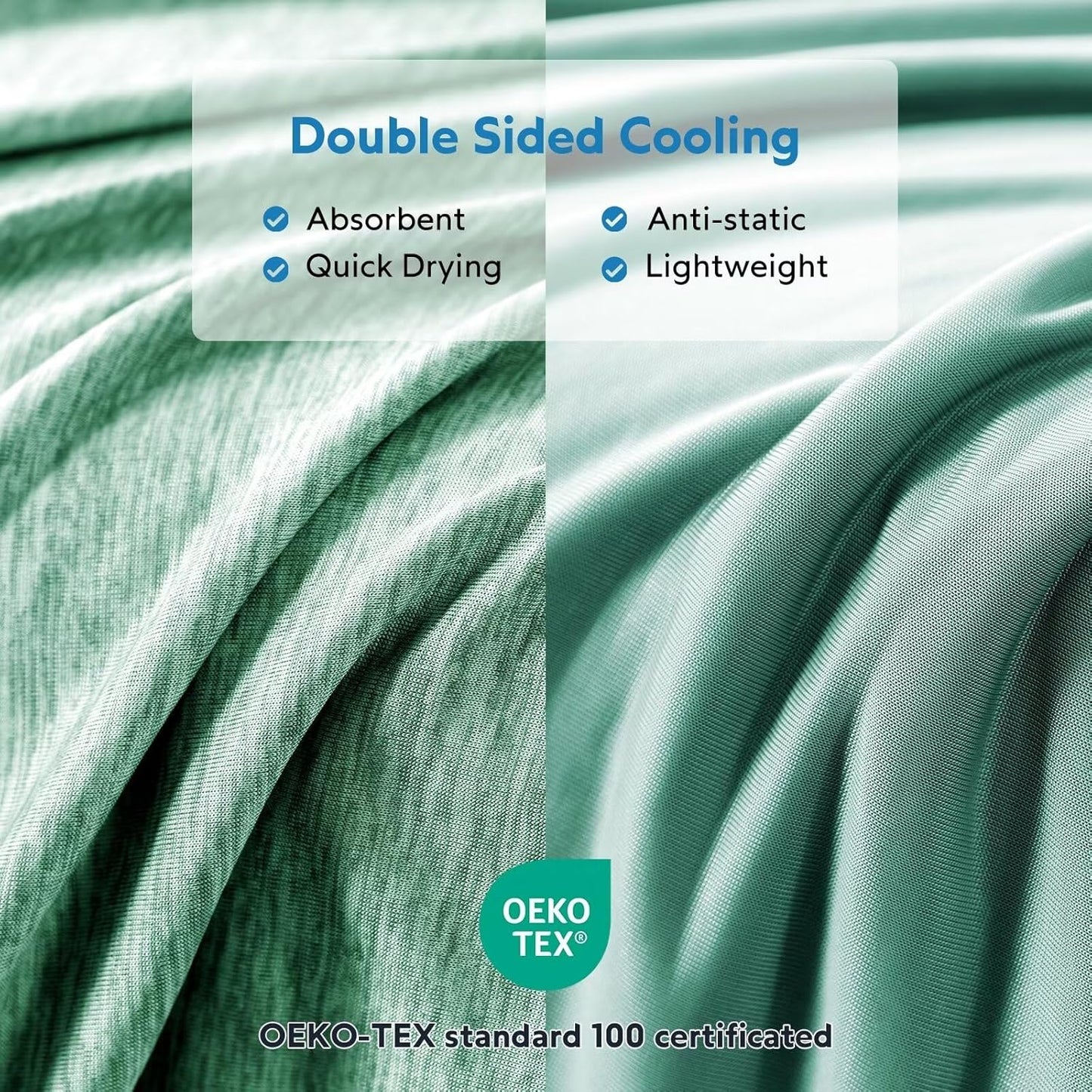 HOMFINE Cooling Blankets for Hot Sleepers - Summer Blanket Thin Lightweight Breathable Soft Double Side Enhanced Cooling for Bed Couch Sofa, Keep Cool for Night Sweats (Green, 50 x 70 inches)