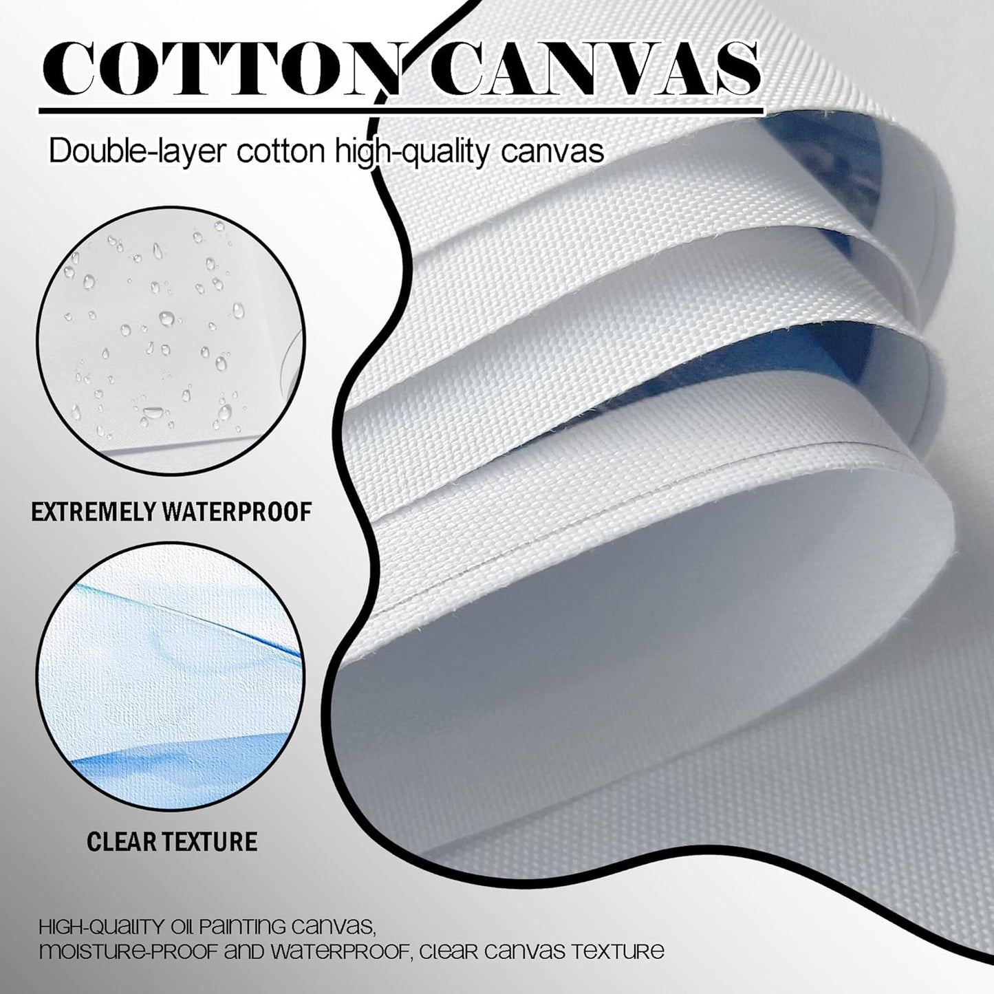 JEAWA Large Canvas Wall Art Decor - Blue Gray Wall Art for Living Room Home Office, Winter Landscape Wall Art Canvas Paintings, Moon Pictures Wall Decor, Tree Art Wall Decor, 29x58 IN