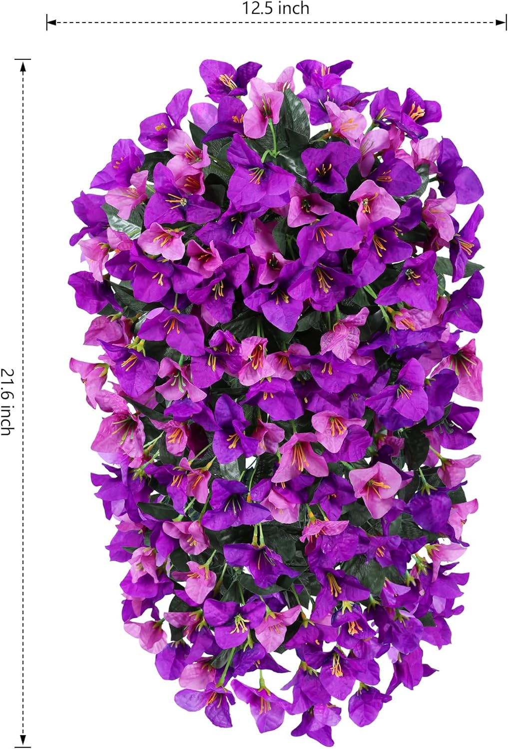 HyeFlora Bougainvillea Artificial Hanging Flowers Plants for Outdoors Decoration, 2pcs Fake Flowers Silk Bougainvillea Vines Realistic UV Resistant Faux Flowers for Outdoor Planters Porch Patio, Mix