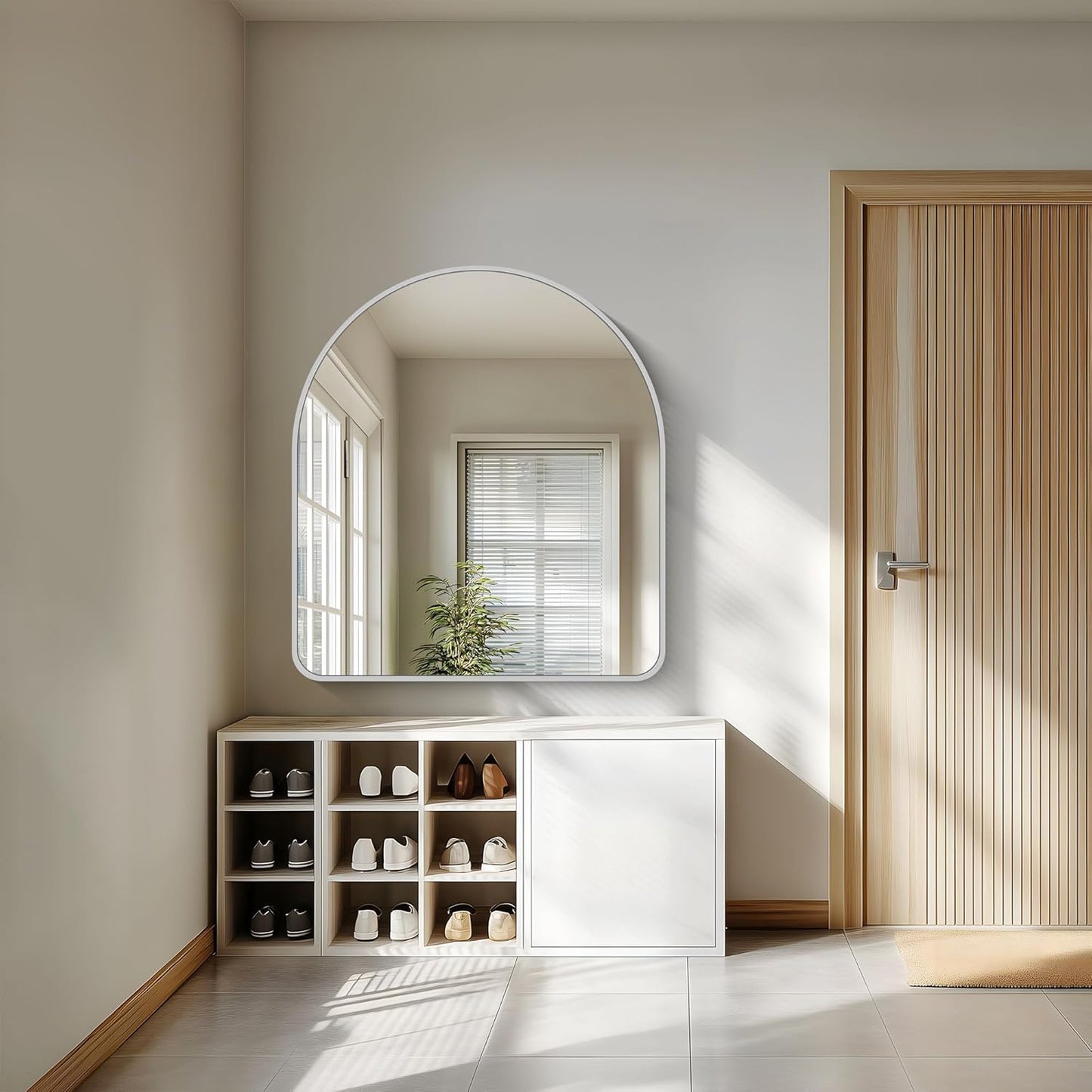 FORBATH Large Arched Wall Mirror 40x36 Inch, Silver Arch Bathroom Mirror with Aluminum Frame, Arched Mirror for Dresser, Fireplace,Entryway,Home Decor,Hanging or Leaning Against Wall