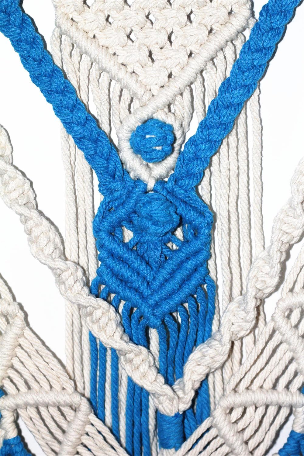 BMIDRUT Macrame Woven Wall Hanging Tapestry Boho Wall Art Handmade Macrame Tapestry for Wedding Bedroom Living Room Background Wall 17x30 Inch