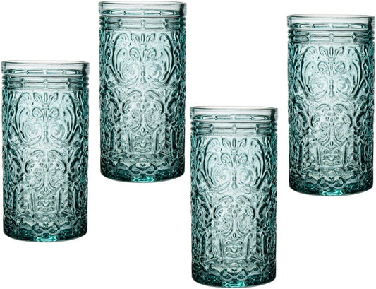 Godinger Jax Highball Beverage Glass Cup Seafoam – Set of 4
