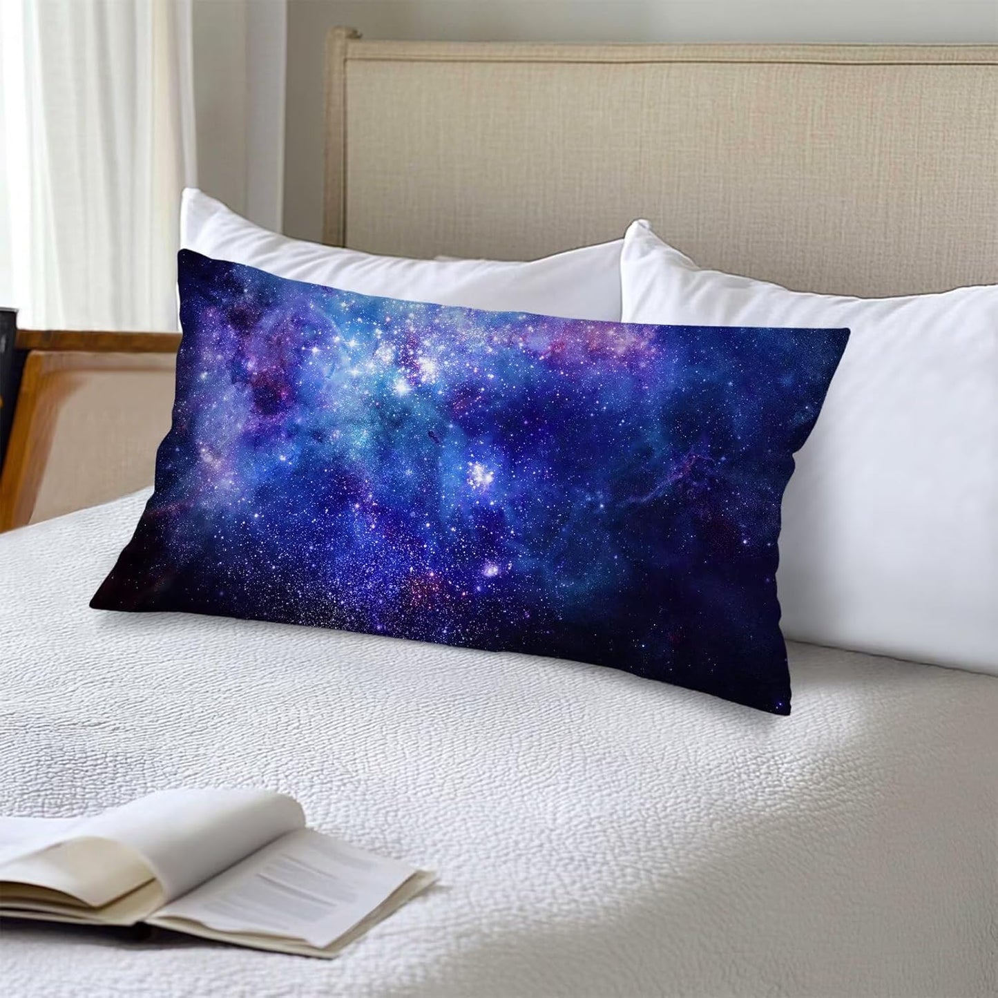 Galaxy Long Pillow Cases King Size Pillow Covers with Zipper,Outer Universe Space Nebula Star Night Decorative Pillows Cover Soft Pillowcase for Bed,Couch,Sleeping,20"x40"