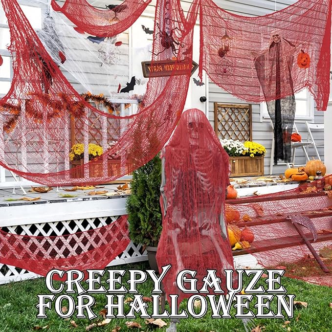 6 Pack Halloween Creepy Cloth - Halloween Decorations Clearance - 30X72 Inch Spooky Fabric Cloth for Haunted House - Creepy and Spooky Halloween Decorations for Party Outdoor Or Indoor