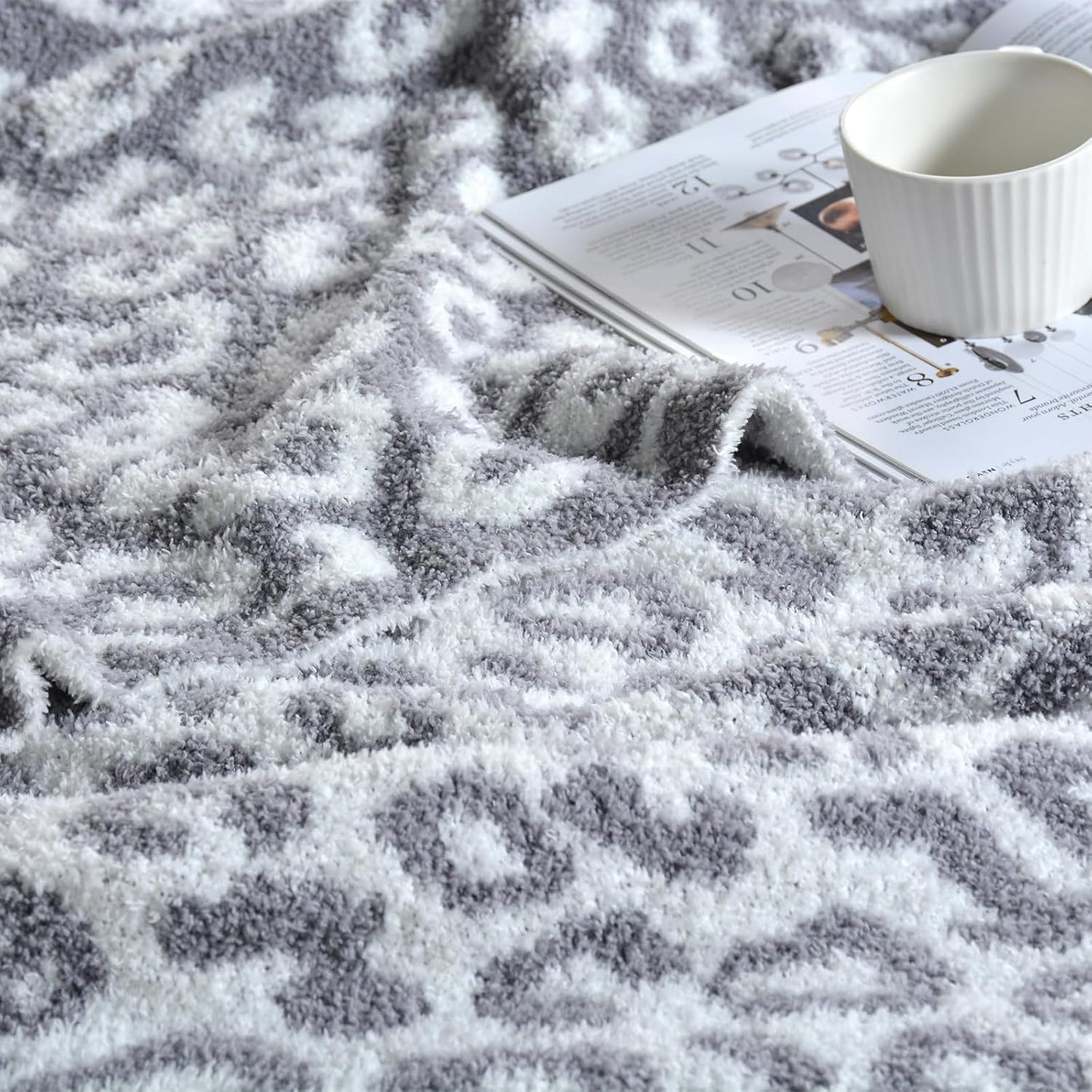 Leopard Knit Throw Soft Cozy Lightweight Blanket for Bed Sofa Couch Breathable Warm Cheetah Blanket Leopard Grey 60x80 Inches