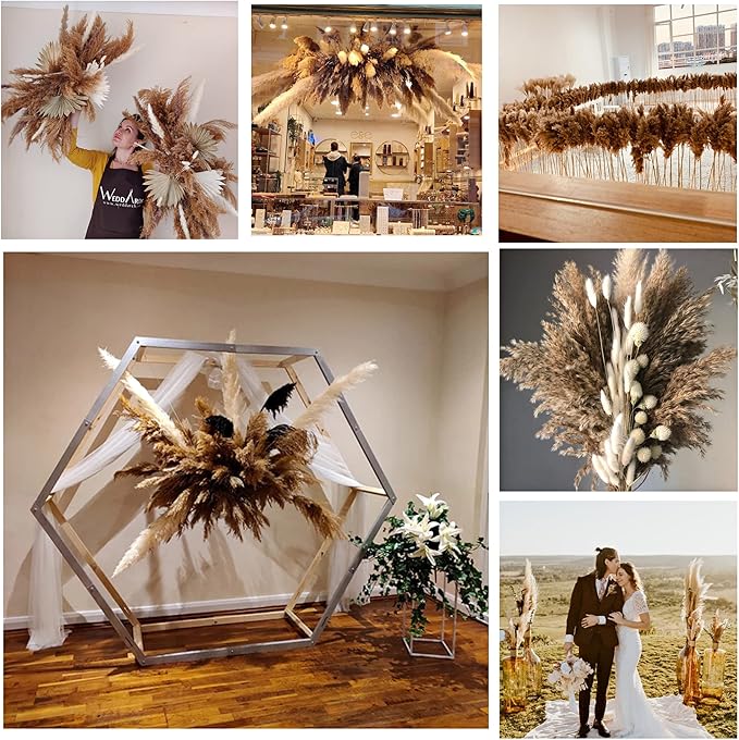 12 Pcs Large Dried Pampas Grass Decor Tall 35 inches, Boho Decor Pompas Floral for Arrangements Home Wedding Yard Party Photography, Fluffy