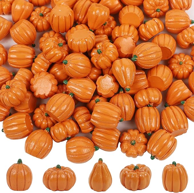 winemana 80-Pack Mini Pumpkins for Crafts Fall Decorations for Home, Small Resin Pumpkin for Decorating, DIY Thanksgiving Decor, Table Centerpiece, Vase Filler (Orange)