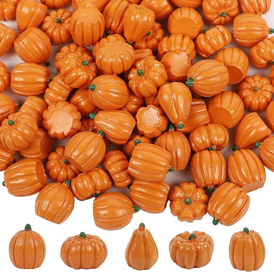 winemana 80-Pack Mini Pumpkins for Crafts Fall Decorations for Home, Small Resin Pumpkin for Decorating, DIY Thanksgiving Decor, Table Centerpiece, Vase Filler (Orange)
