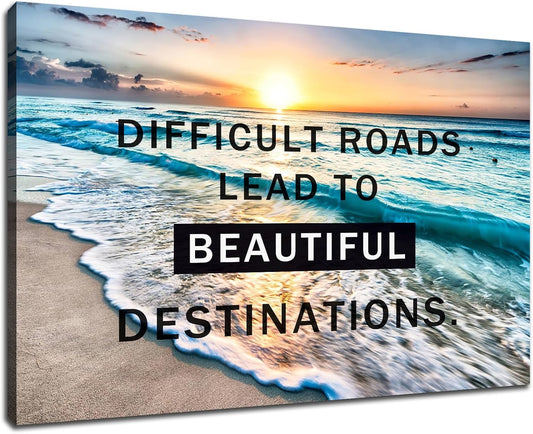 GoForArt Dream Big Motivational Canvas Wall Art, Inspirational Famous Quote Bedroom Living Room Decor, Positive Modern Landscape Mountain Office Dorm Room Poster Print (Inspirational-17, 12.00" x 18.00")