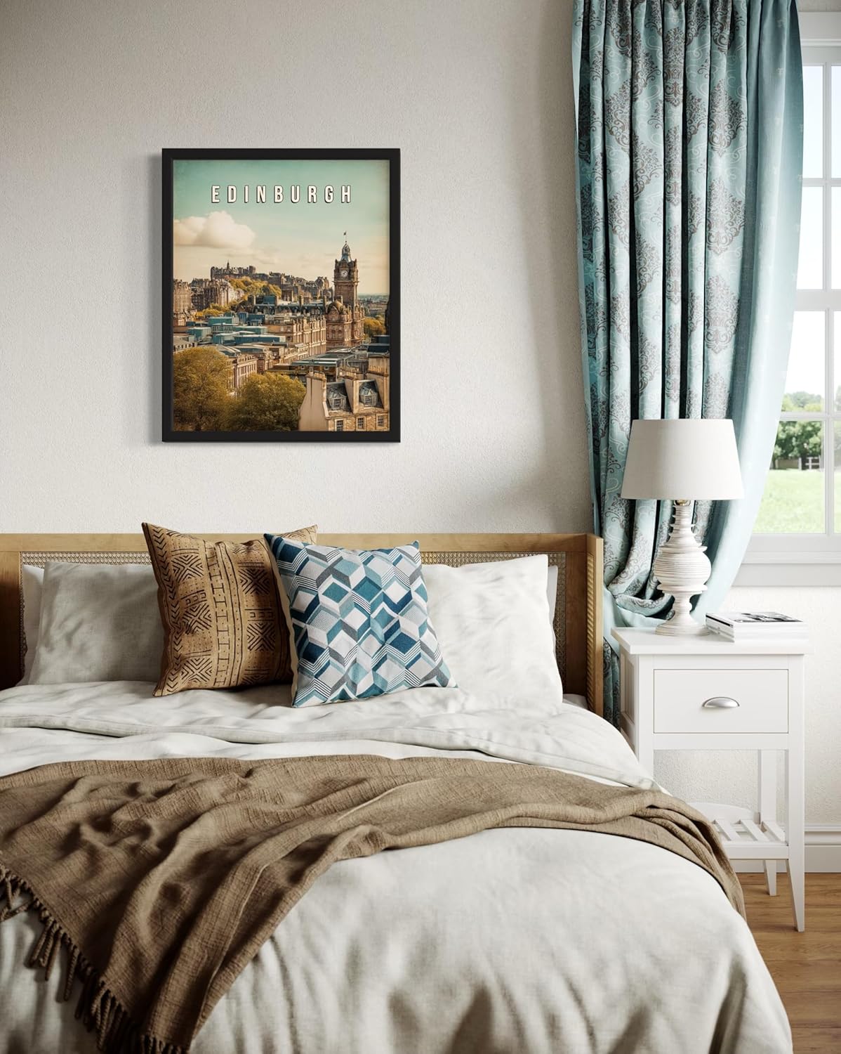 Edinburgh, Scotland Art Print Poster, Europe Vintage City Retro Photography Skyline Travel Bedroom Bathroom Living Room Decor 183 (Edinburgh, Scotland, 16 x 20 inches, Unframed)