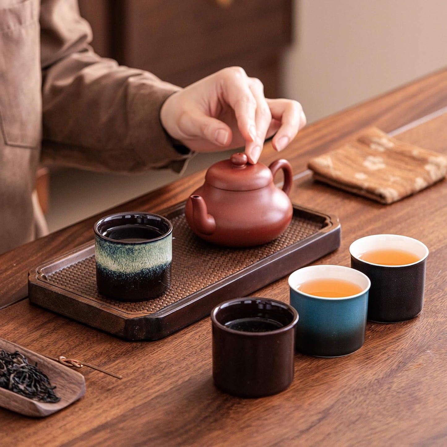 Espresso Cups Set of 2, Ceramic Espresso Cups, Expresso Shots Cups, 2.5oz Tea Cups, Demitasse Cups (2, magic outside)