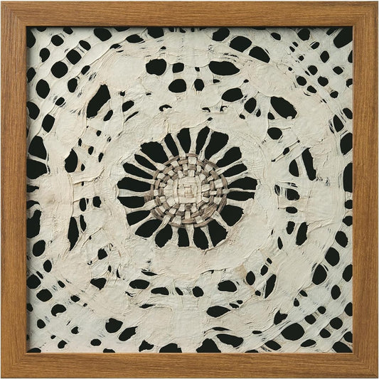 FOLKOR Abstract Framed Wall Decor for Entryway Staircase Art Gallery, 12" Handmade Paper Artwork Eclectic Home Accent, Geometric Floating Shadow Box Wall Plaque Gift for Birthday Thanksgiving