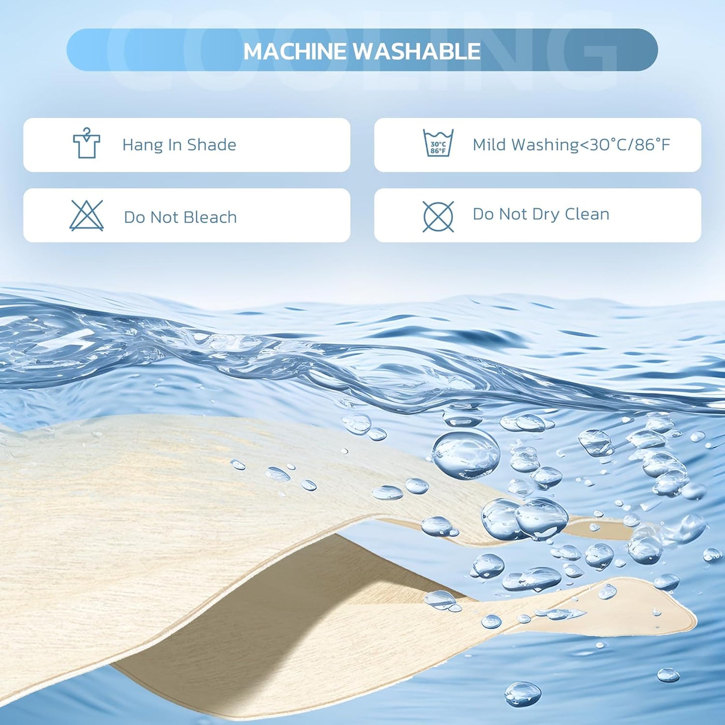 Degrees of Comfort Cooling Blanket - Q-Max >0.4 Double Sided Summer Cold Blanket for Hot Sleepers & Night Sweats, Breathable Cooling Blanket Keep Cool for Adults Kids 60"x90",Beige