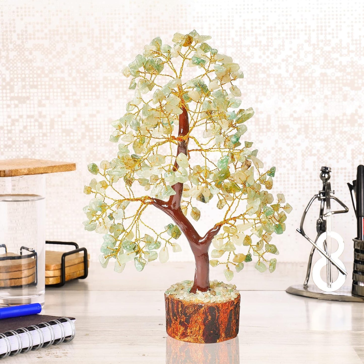 Green Jade Crystal Tree of Life, Chakra Decor, Healing Gifts for Women, Crystal Gifts for Home 10-12 Inch