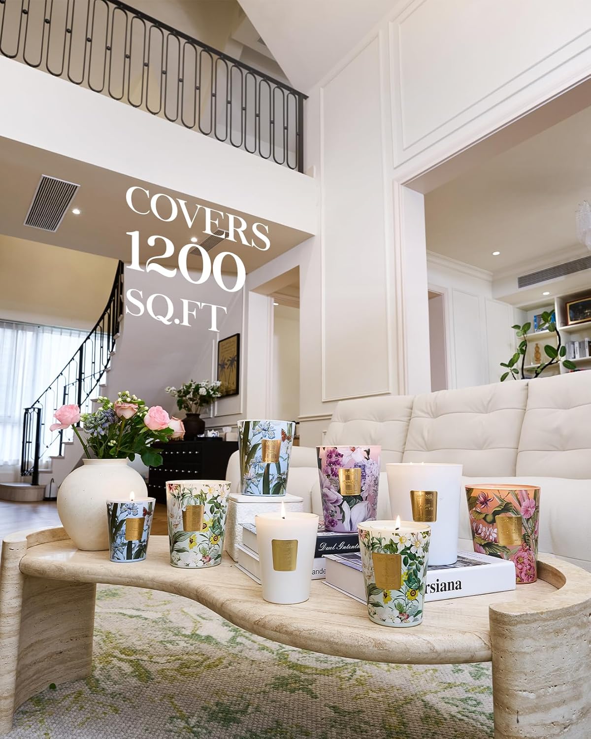 M&SENSE Extra Large Lavender Soy Candles for Home Scented 35oz 150 Hour Long Lasting Slow Burning, 3-Wick Natural Aromatherapy Candle Highly Scented Home Fragrance Gift for Women Men