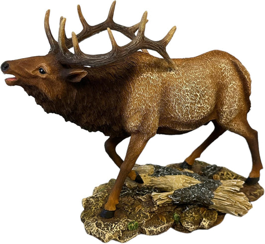De Leon Collections Wildlife Home Décor Statue, Nature Tabletop Figurine, 9.5 Inch Polyresin, Elk