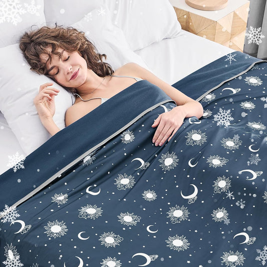 inhand Cooling Blanket King Size (90"x108") - Cooled Blankets for Hot Sleepers Lightweight Breathable Summer Blanket for Sleeping Night Sweats to Keep Cool in The Heat -Navy