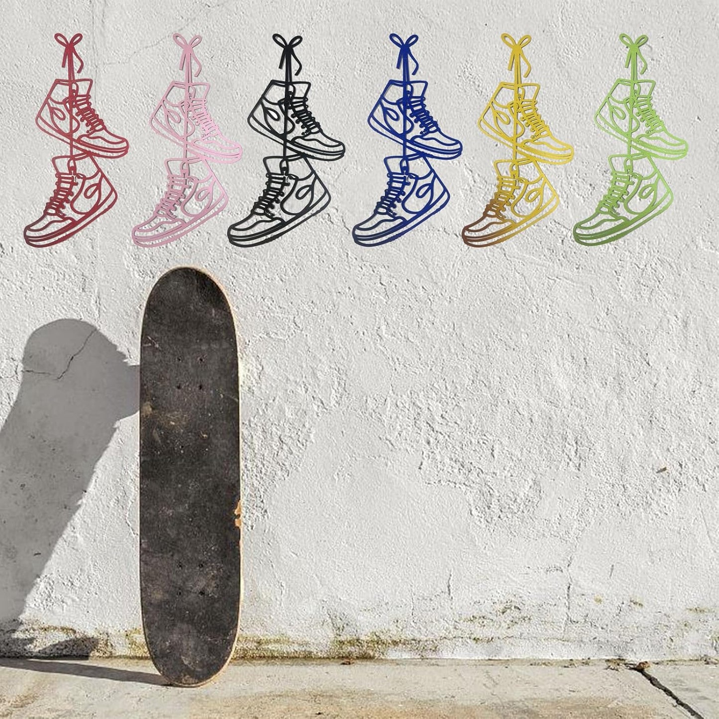 FZFQWRSH Metal Sneaker Wall Sculpture Art - Modern Boys & Teens Room Decor for Bedrooms, Unique Graduation Gift for Sneaker Lovers, Durable Home Décor Accent with Sports Theme