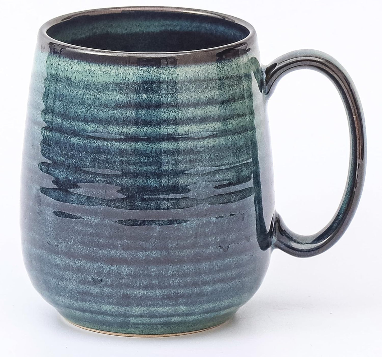 Large Coffee Mugs, Extra Large Ceramic Coffee Mug, 23 oz Handmade Pottery Mug, Big Tea Cups with Handle for Office and Home, Dishwasher and Microwave Safe (Green)