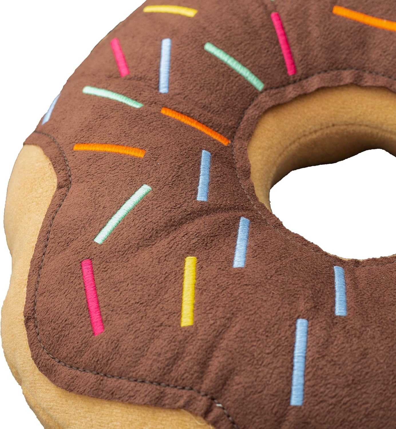 MABEL HOME Throw Pillow 14", Donut, 3D Digital Print Decorative Comfortable Soft Plush Funny Food Shaped Pillow, Seat Pad Cushion for Couch, Chair, Floor, Sofa (Chocolate)