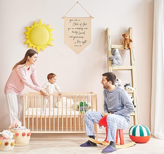 You Are A Child of God-Scripture Wall Decor, Baby Banner Gift Shower-Flag Decor Gifts for Baby Boys Girls Newborn Kids-Banner Wall Sign Gifts for Nursery Baby Room Playroom Bedroom Front Door